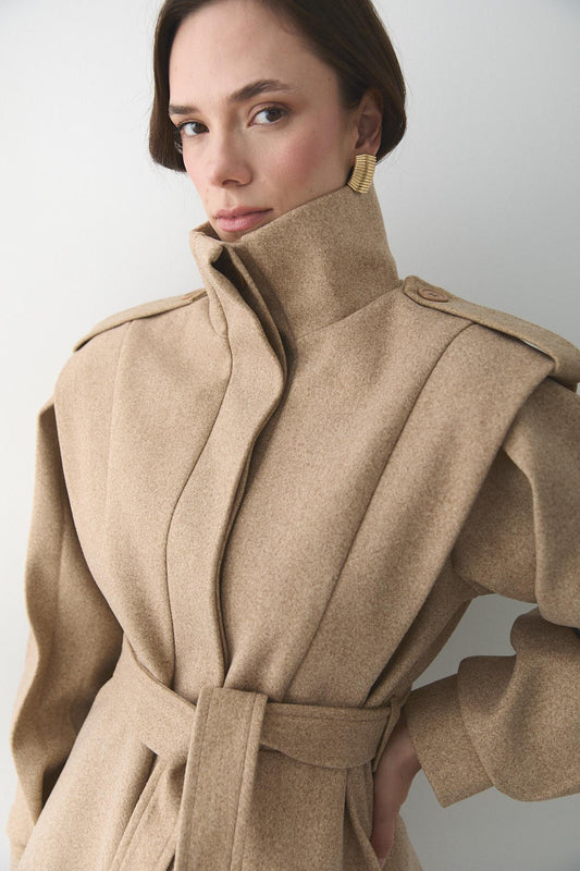 معطف كشمير مكشكش