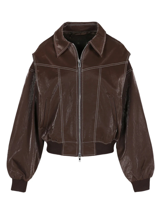 ARVERNA Oversized Contrast Brown Jacket