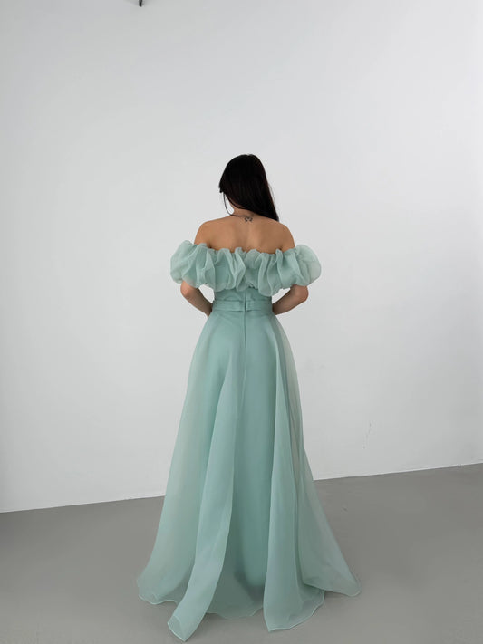 Peri Mint Green Vibe Evening Dress