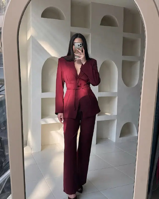 حزام خصر فاخر لبدلة بوردو