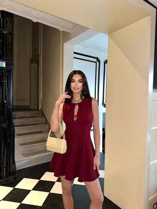 Chest Bow Flounce Dress