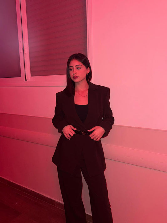 حزام خصر فاخر لبدلة بنية اللون