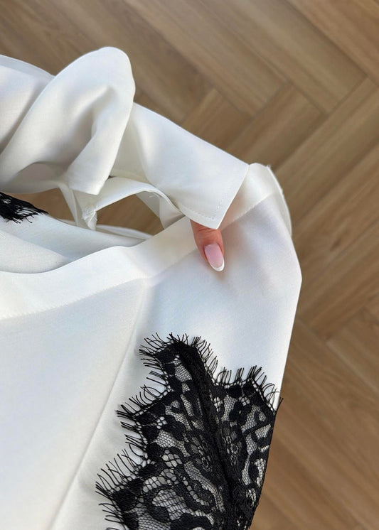 White Lace-up Shirt