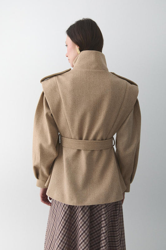 معطف كشمير مكشكش