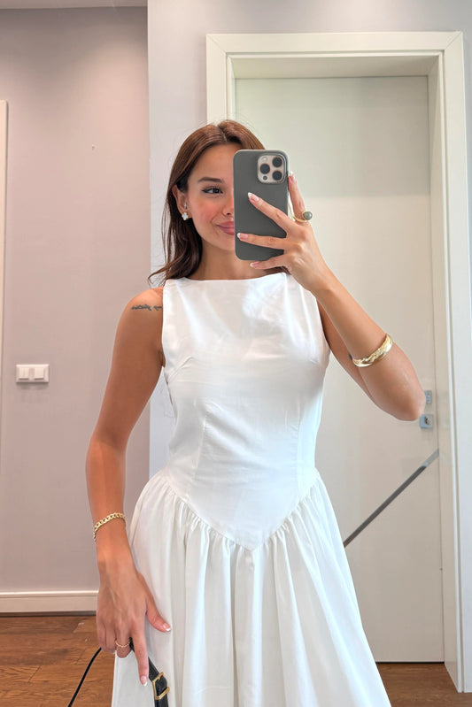 WAIST DETAILED DESIGN DRESS