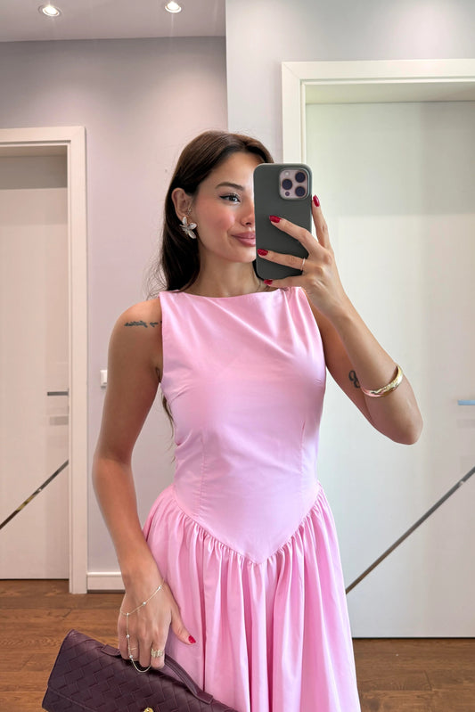 WAIST DETAILED DESIGN DRESS