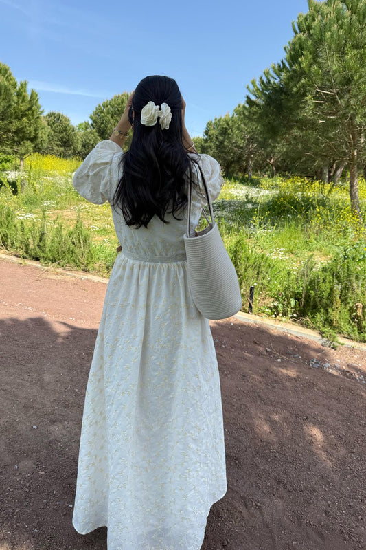 Baby Collar Self Belted Dress