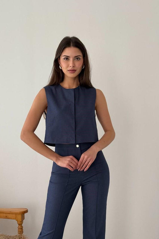 Gabardine Vest and Trouser Set