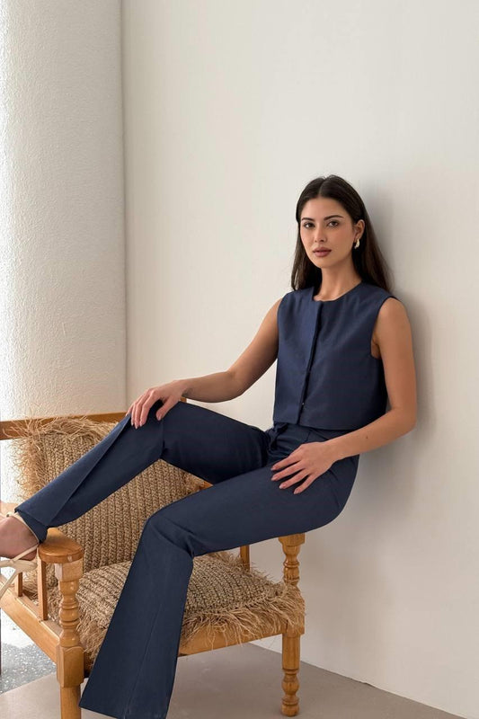 Gabardine Vest and Trouser Set