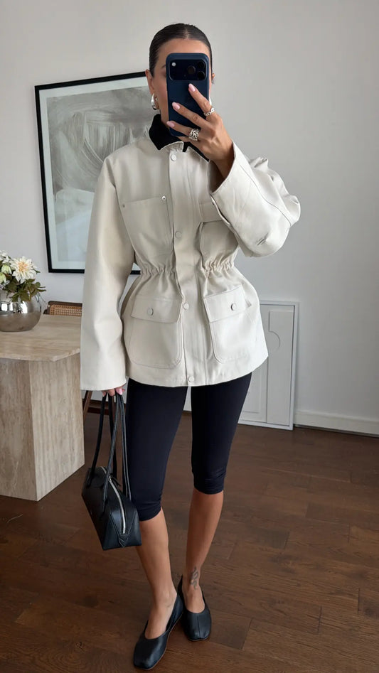Alessa Stone Cinched Utility Jacket