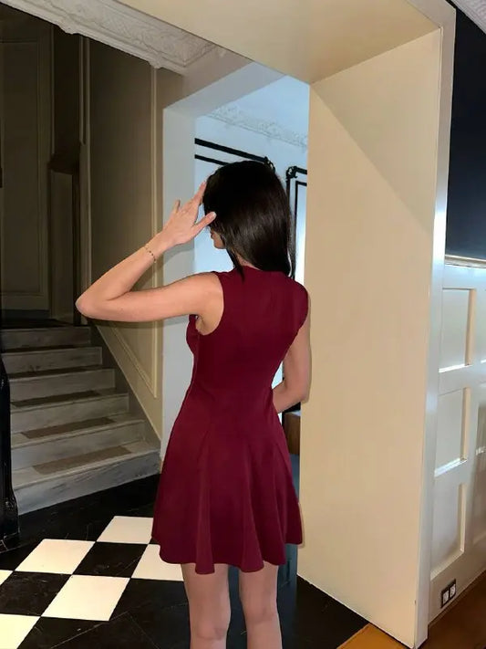 Chest Bow Flounce Dress