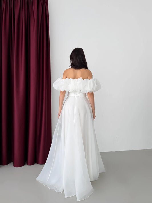 Peri White Vibe Evening Dress