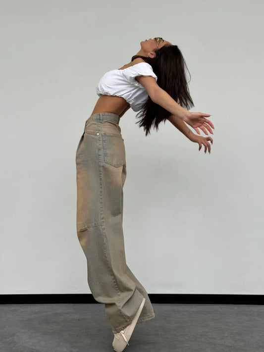 بنطال جينز فضفاض