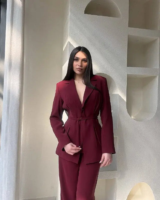 حزام خصر فاخر لبدلة بوردو