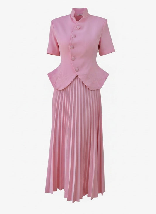 Pink Pleated Set