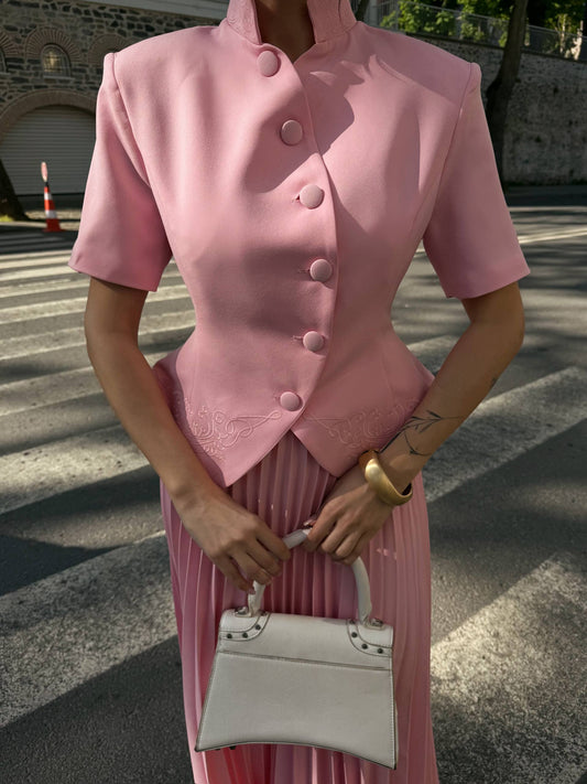 Pink Pleated Set