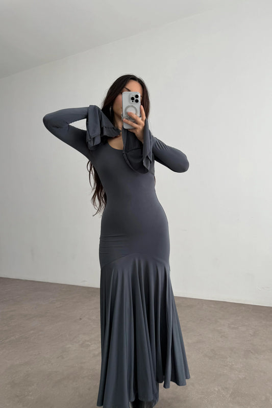 Eva with Flounce Sleeves Dress