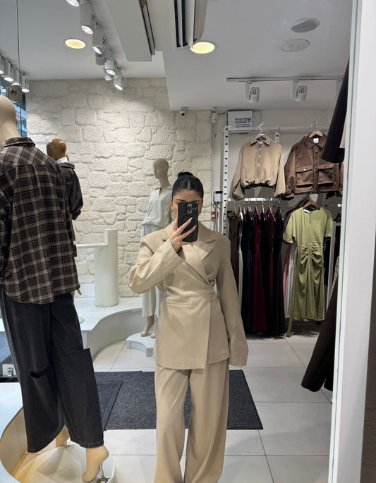 Elegant Beige 2 Piece Suit