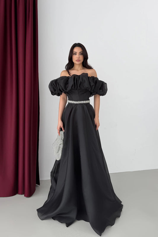Peri Black Vibe Evening Dress