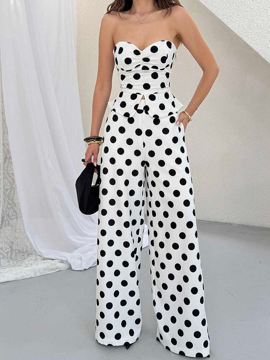 Monroe Polka Dot Wide-Leg Suit
