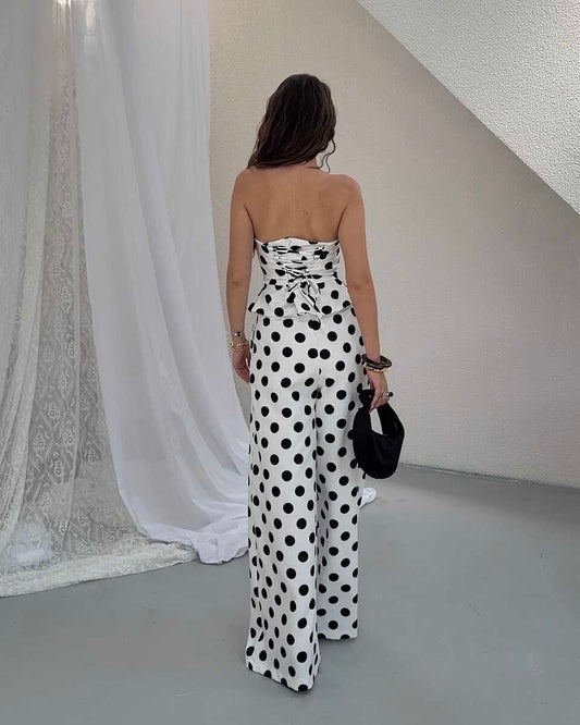 Monroe Polka Dot Wide-Leg Suit