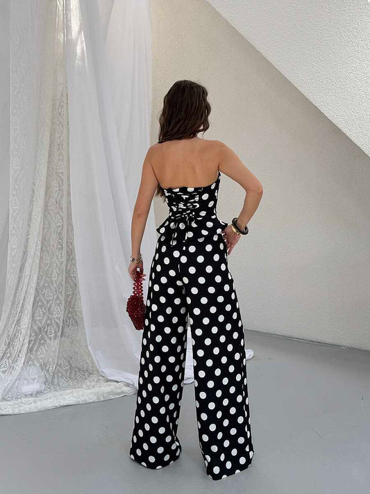 Monroe Polka Dot Wide-Leg Suit