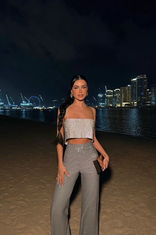 Grey Shynix Embellished Trousers