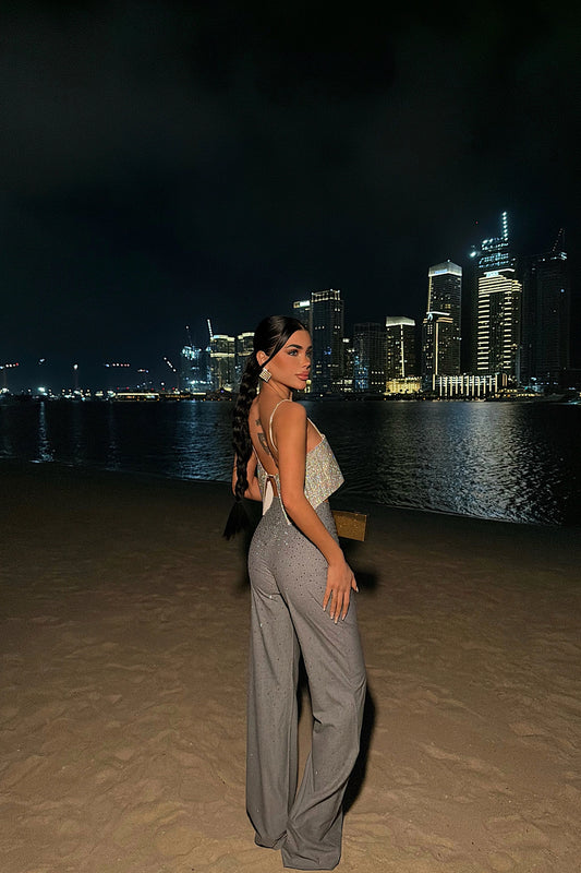 Grey Shynix Embellished Trousers