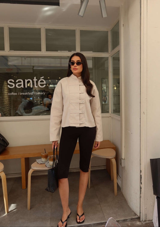 Valeria Ivory Mandarin Jacket