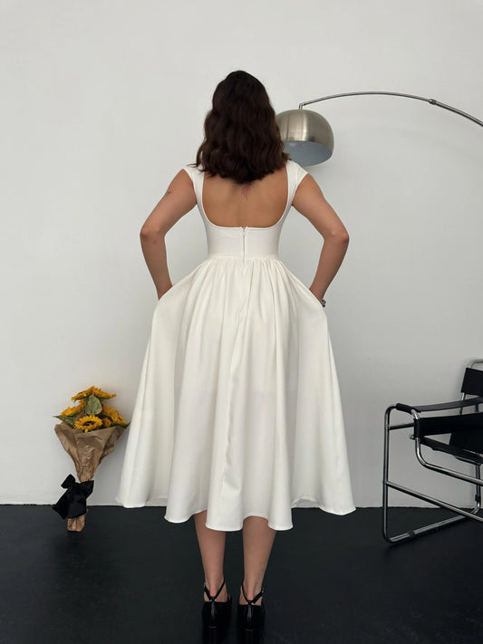 Waist-fit Balloon Dress