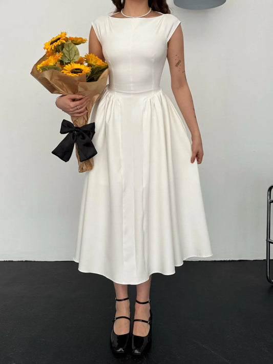 Waist-fit Balloon Dress