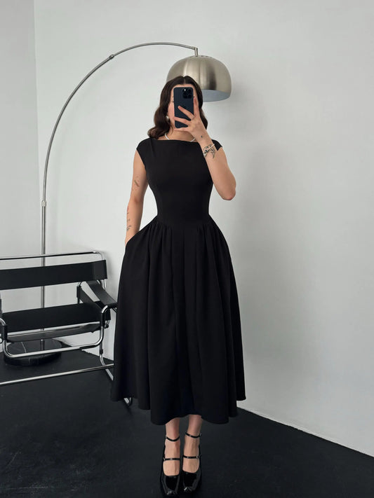 Waist-fit Balloon Dress