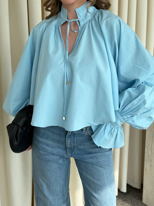 With Collar Tie Detail Shirt