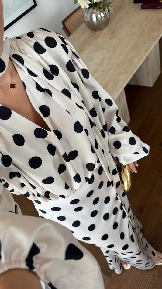 The Polka Ecru Maxi Dress