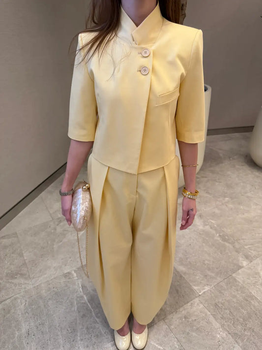 Pure Elegance Yellow Two-Piece Set