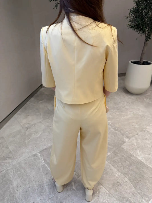 Pure Elegance Yellow Two-Piece Set