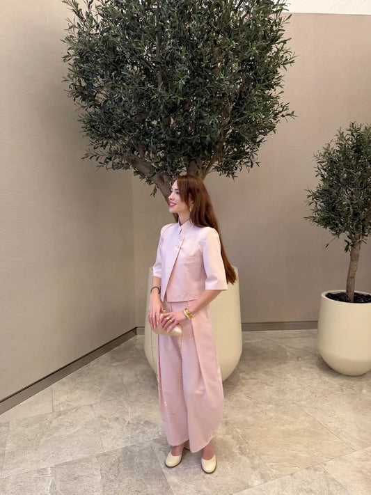 Pure Elegance Pink Two-Piece Set
