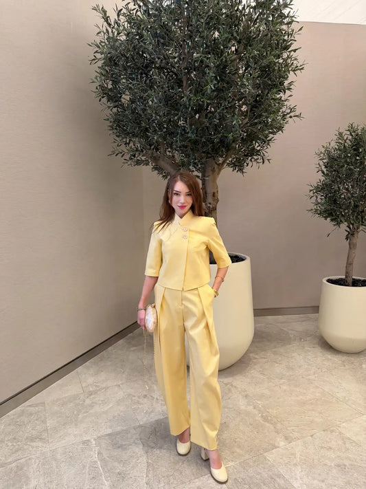 Pure Elegance Yellow Two-Piece Set