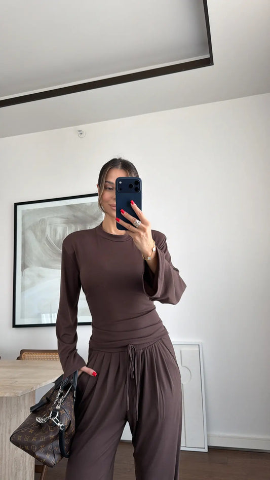 Livia Brown Soft Lounge Set