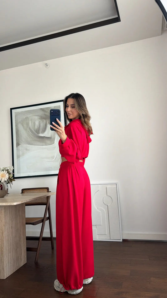 Livia Scarlet Three-Piece Lounge Set