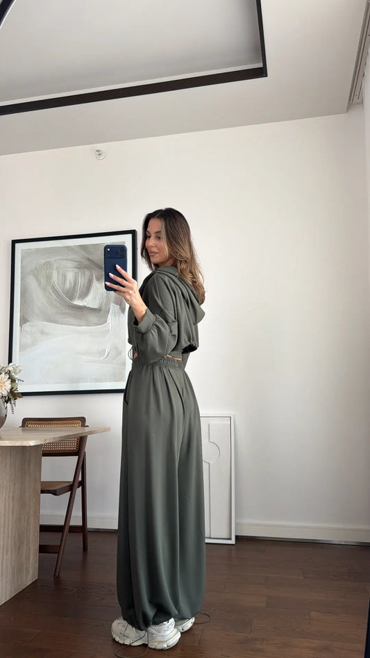 Livia Olive Three-Piece Lounge Set