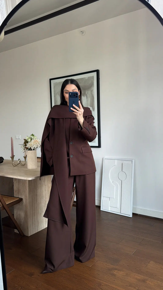 BROWN SHAWL DETAIL SET