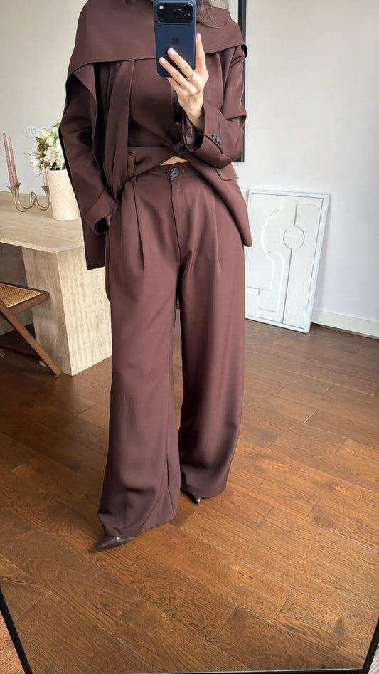 BROWN SHAWL DETAIL SET