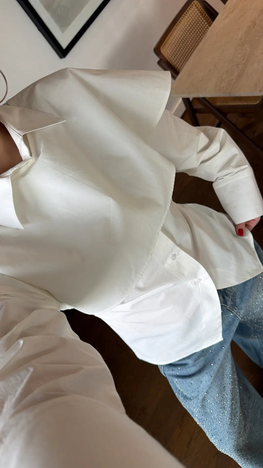 SHIRT WITH SHAWL DETAIL