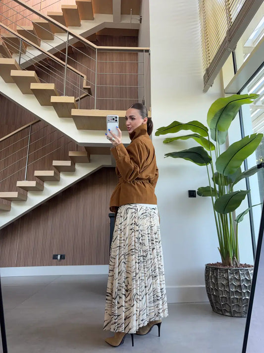 Cinched Waist Suede Jacket