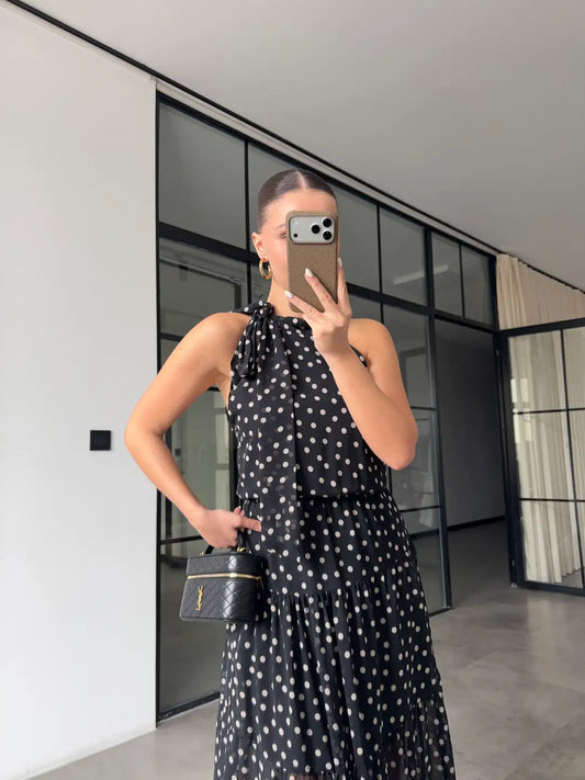 CHIFFON DRESS WITH NECKLACE