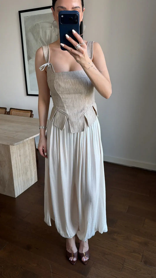 STRAP DETAIL CORSET BLOUSE