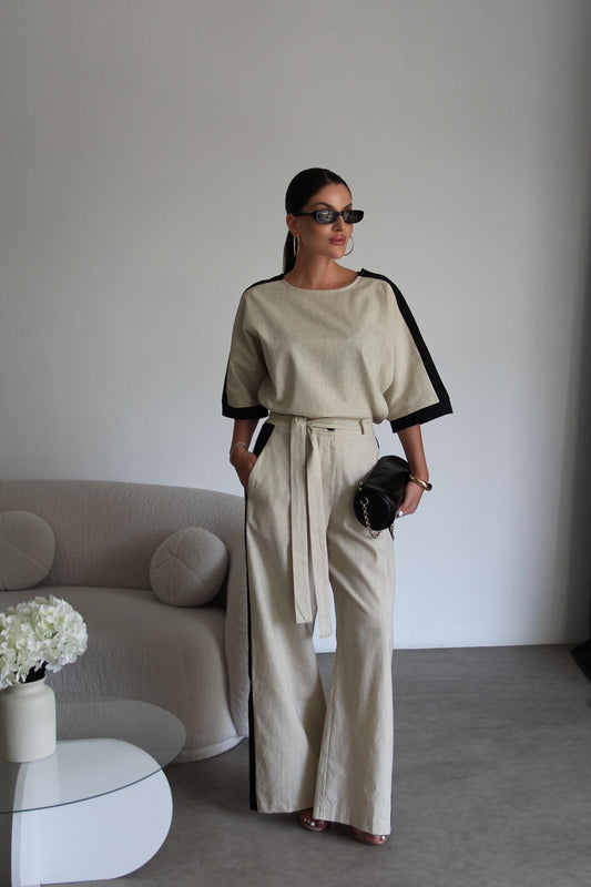 Premium Linen Striped Set