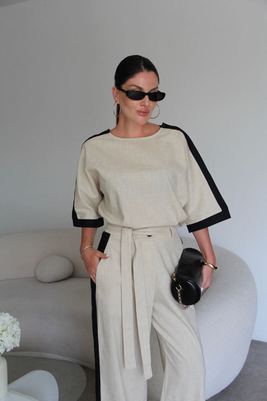 Premium Linen Striped Set