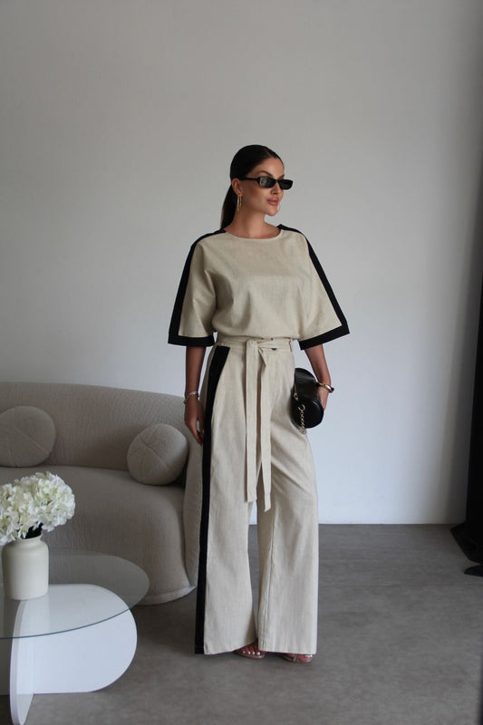 Premium Linen Striped Set